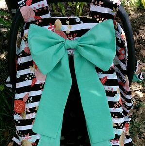 Cute Mint, striped and floral carseat canopy